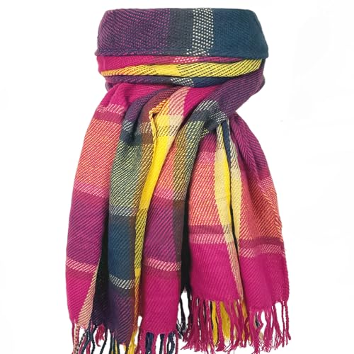 woogwin Winter Scarf for Women Cashmere Feel Plaid Warm Long Blanket Scarves Big Grid Pashmina Shawls and Wraps