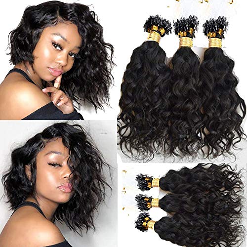 Wet and Wavy Micro Loop Ring Hair 1g/s 100 Strand Brazilian Human Hair Loose Wave Micro Loop Hair Natural Color (12inch 100 strand, Color 4#)