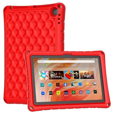 New Tablet Kids Case for 1 0in Tablet DJ&RPPQ Incompatible with Samsung iPad Light Weight Shock Proof Kids Friendly Case - red Cover