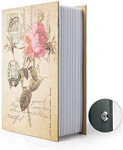Diversion Book Safe Storage Box, Dictionary Secret Safe Can with Security Combination Lock/Key, Diversion Book Hidden Safe(Combination, Rose)