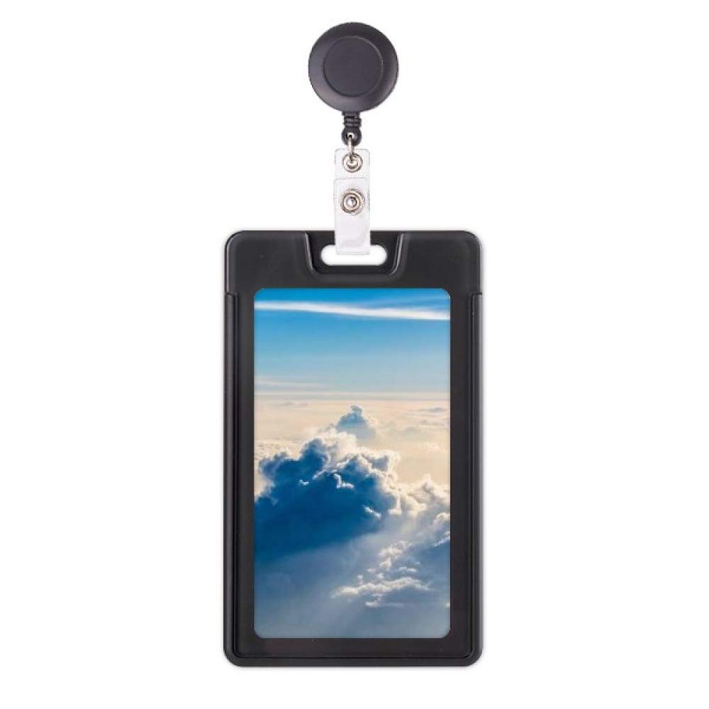 Étui rétractable pour badge Sunshine Clouds bleu ciel avec enrouleur - 5