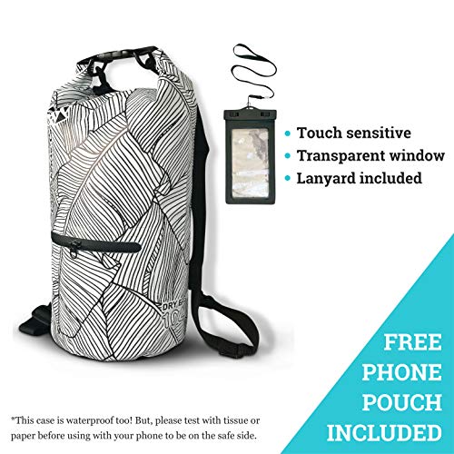 Yunboo Crunchouse Co. Bolsa Seca Flotante Impermeable de Hoja de Palma de 10L con Funda de Teléfono Impermeable y Sensible al Tacto - Ideal para Playa, Senderismo, Tubing, Kayak, Canoa, Camping, Pesca y Viajes miniatura 2