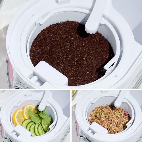 Image of Nostalgia 3-Quart Iced Tea & Coffee Brewing System With Double-Insulated Pitcher, Strength Selector & Infuser Chamber, Also Perfect For Lattes, Lemonade, Flavored Water, White