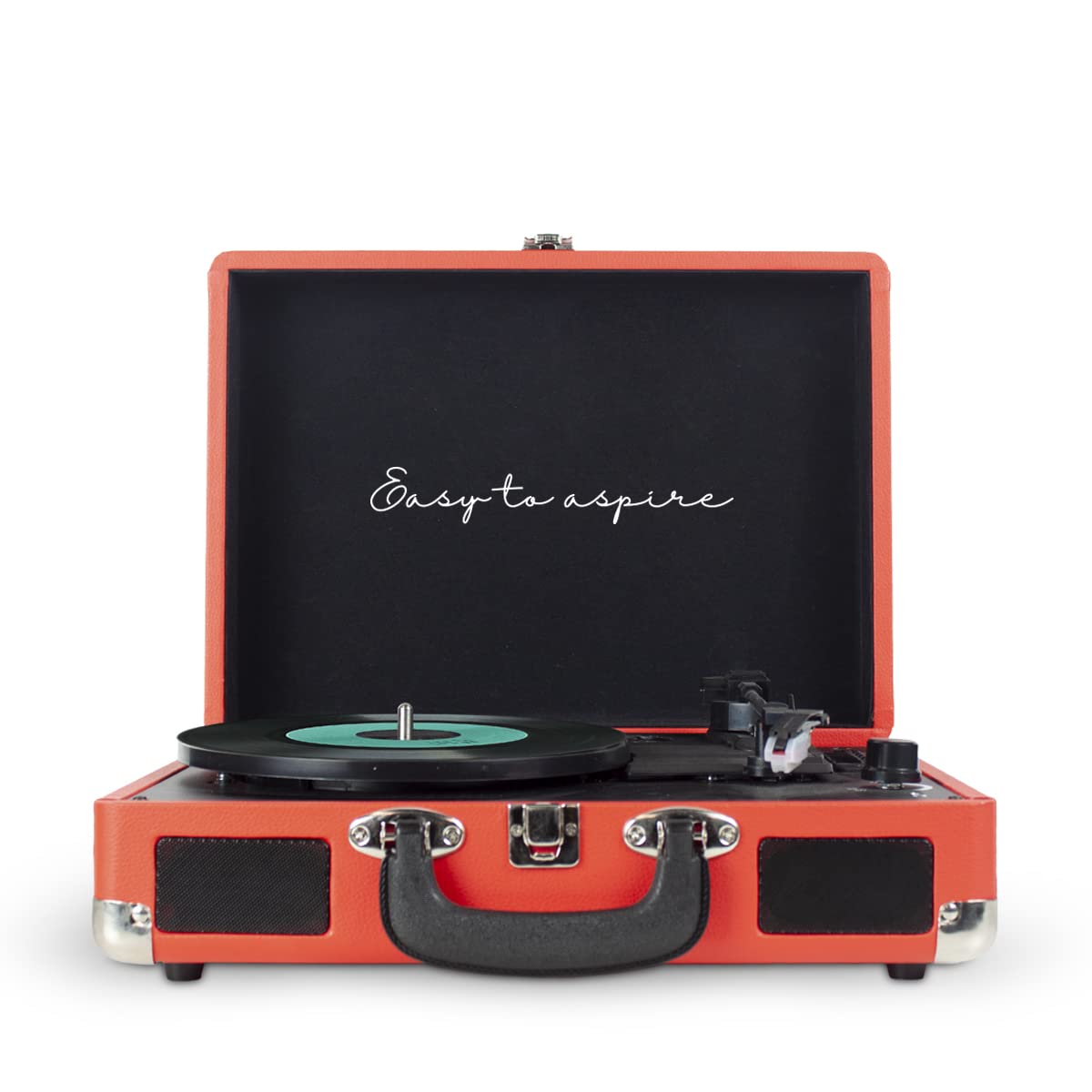PRIXTON VC400 - Tocadiscos de Vinilo Vintage, Reproductor de Vinilo y Reproductor de Musica Mediante Bluetooth y USB, 2 Altavoces Incorporados, Diseño de Maleta, Rojo (Reacondicionado)