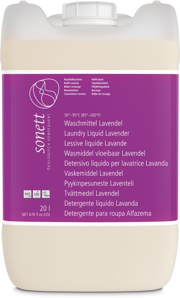 Detergente de lavanda: para ropa blanca y colorida, con jabón de aceite vegetal orgánico.
