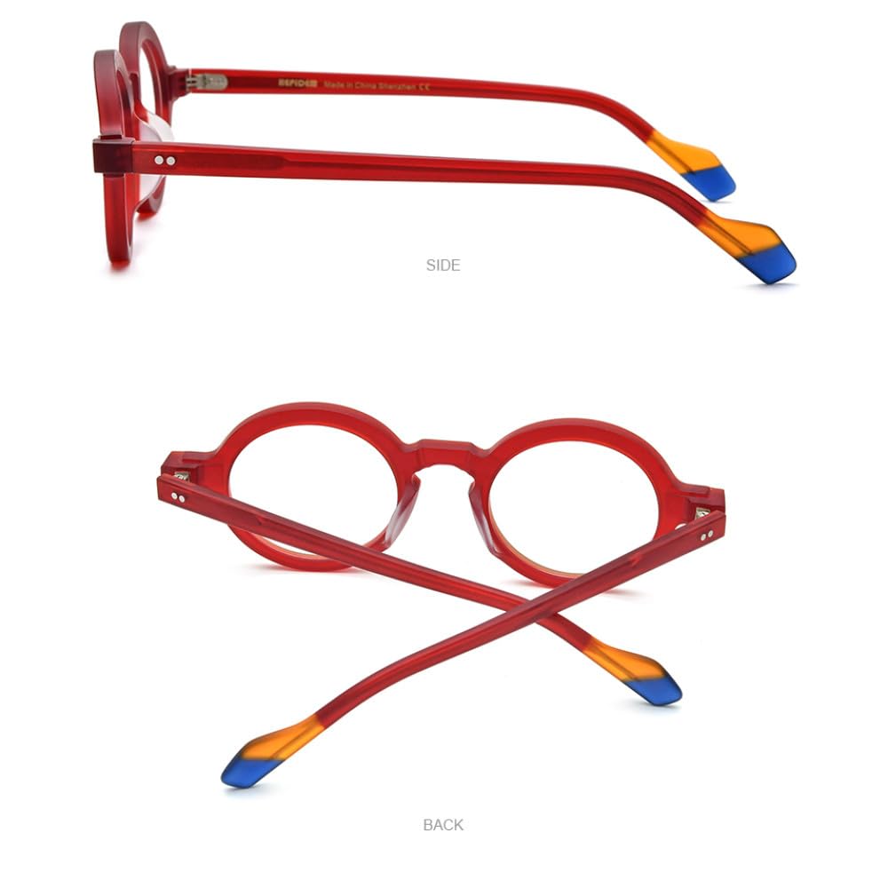 MUTYNE Occhiali da vista in acetato multicolore Montatura da uomo Occhiali da vista rotondi retrò opachi Occhiali da vista da donna