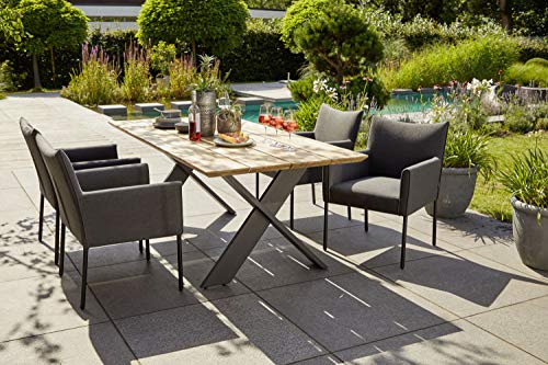 OUTDOOR Gartentisch X-Fuß (BHT 200x75x100 cm) BHT 200x75x100 cm braun Gartentisch Outdoortisch Balkontisch… – Bild 2
