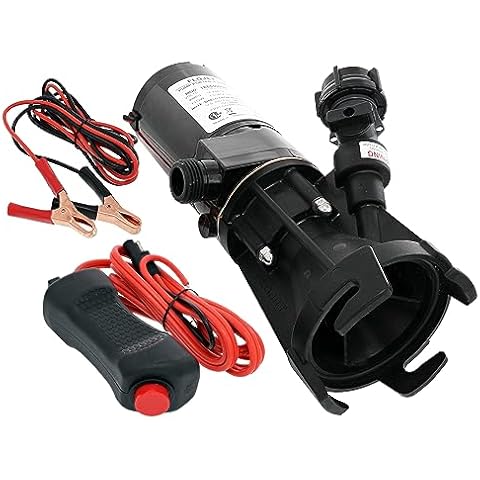 Flojet 18555-000A Portable RV Waste Pump with Garden Hose Discharge Port - 12 VDC Motor Cover