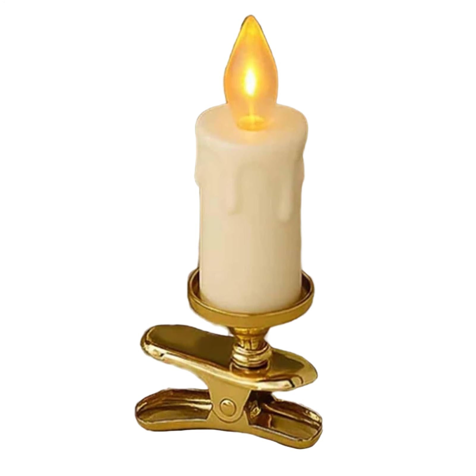 Krmoau LED Flameless Candles, Tapered LED Candle with Clip, Flicker-Free Candle Light for Wedding, Bedroom, Party, Garden and Living Room