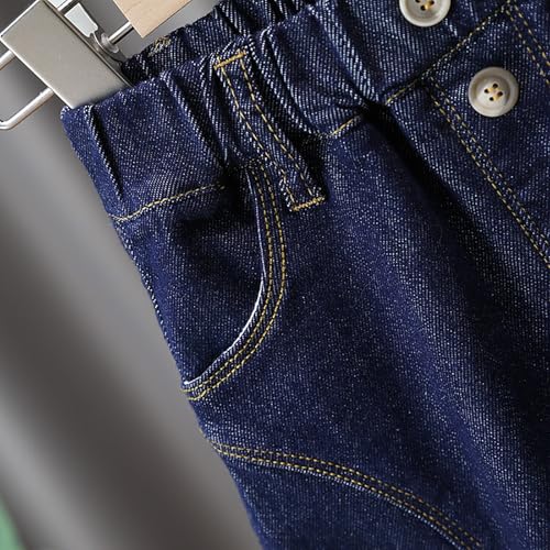 Kids Girls Baggy Straight Jeans Elastic Waist Washed Harem Denim Pants Stylish Loose Trousers for Todddler Girls3