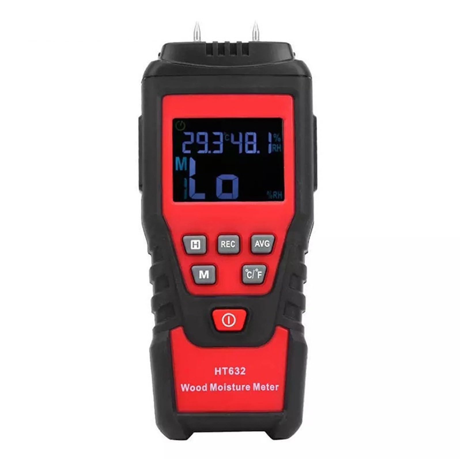 Amrttwy One Color Moisture Meter, Wood Moisture Meter, Water Tester For Walls, Digital, Two Pin Hygrometer, Brick Cement And Concrete Detector
