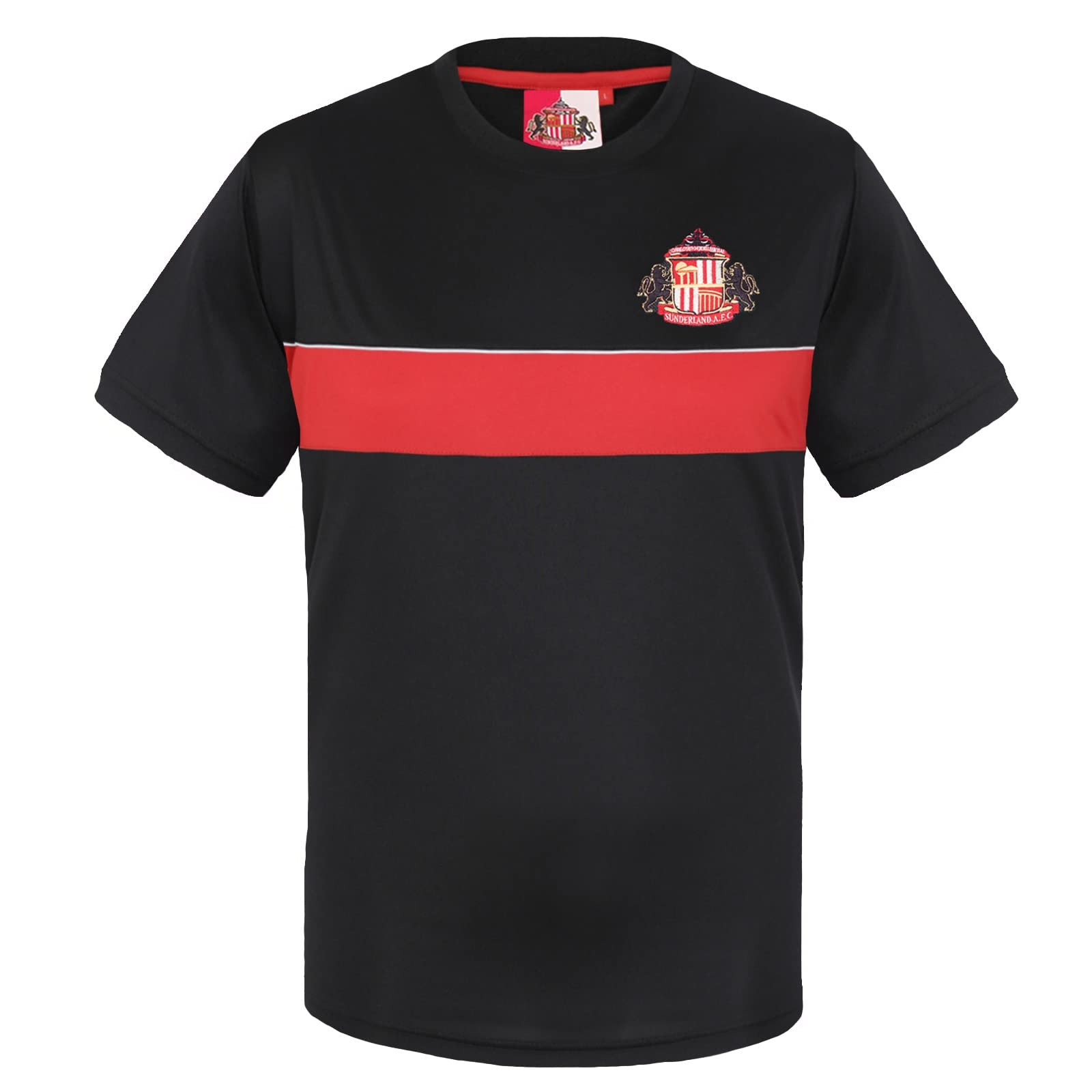 Sunderland Afc Boys Black Official Gift Poly T-Shirt 10-11 Yrs Lb