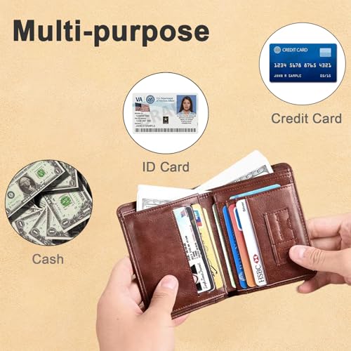 Leather Wallet for Men | Genuine Leather RFID Blocking Trifold Stylish Wallet | Ultra Strong Stitching | Extra Capacity With 2 ID Window, 9 Card Slots and 2 Cash Compartments4