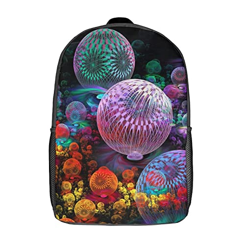 Mochila escolar unisex de 17 pulgadas con estampado 3D Fractal Sports
