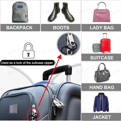 Sunkizzrs® Dual Hook S Carabiners(60 MM, Pack of 10)—Quick Release Design Hooks Keychain—Multi-Purpose Snap Hooks—Zinc Alloy Anti Theft Zipper Carabiner Clips for Backpack,Camping,Gardening,Outdoor 6 51IUCE7jW7L