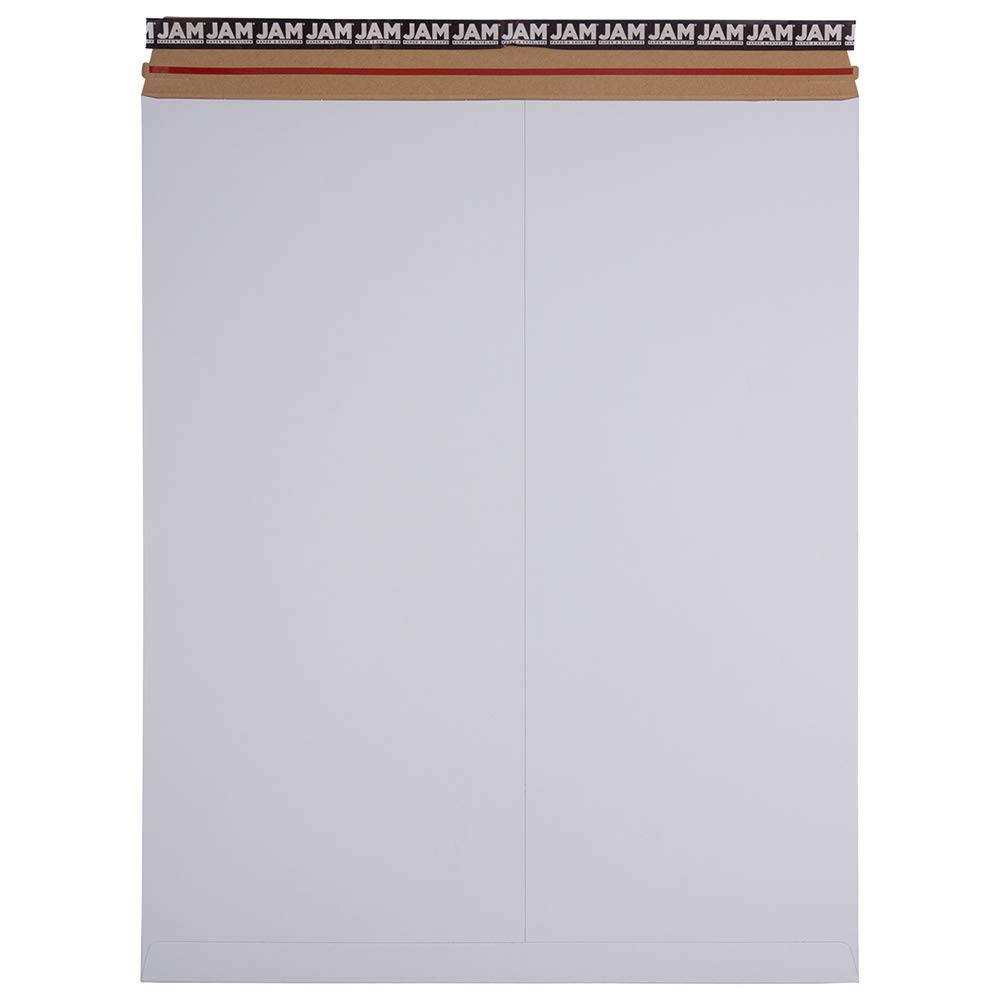 JAM PAPER Stay-Flat Photo Mailer Envelopes with Peel & Seal Closure - 17 x 21 - White - 6 Rigid Mailers/Pack