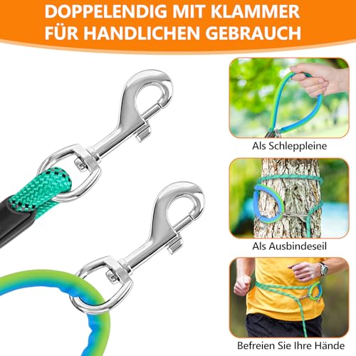 Aystkniet Schleppleine für Hunde, 5M 10M 15M 20M 30M Lange schleppleine mit 2 Wirbelhaken, Trainingsleine für Kleine Mittlere und Große Hunde, Starke Hundeleine Laufleine für Große Hunde bis 150kg