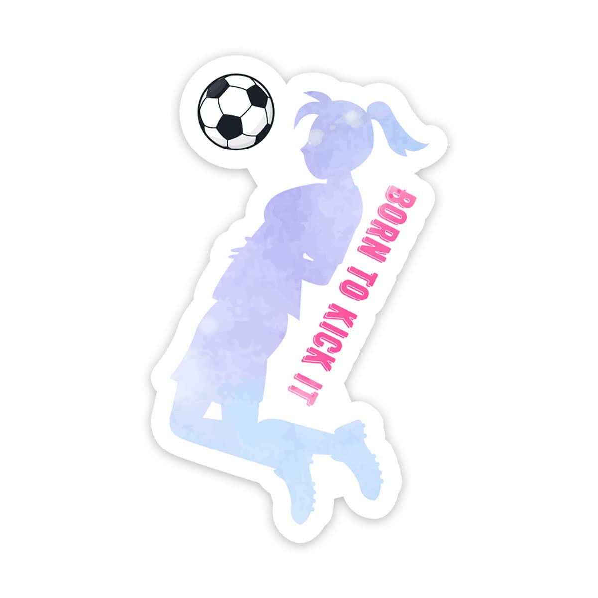 Autocollants Born to Kick It Soccer transparents pour ne plus perdre sa gourde