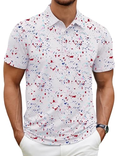 Image of COOFANDY Men's Polo Shirt Golf Quick Dry Performance Short Sleeve Moisture Wicking Athletic Polo Collared Tennis T-Shirt