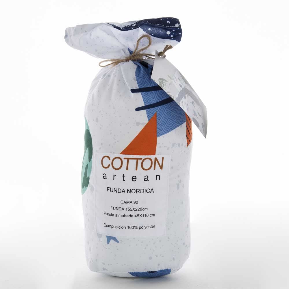 COTTON ARTean Funda Nórdica Reversible Infantil Rocket Cama de 90 Cierre con Botones. 50% algodón – 50% poliéster