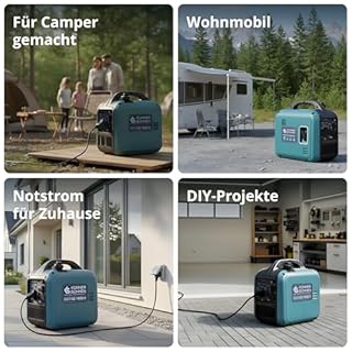 K&S Könner&Söhnen KS 1900i S Inverter-Generator 2,0 kW, Stromerzeuger Inverter mit schallgedämpftem Gehäuse, Notstromaggregat Benzin mit Kupferwicklung, Generator Inverter mit 2 USB-Ausgängen