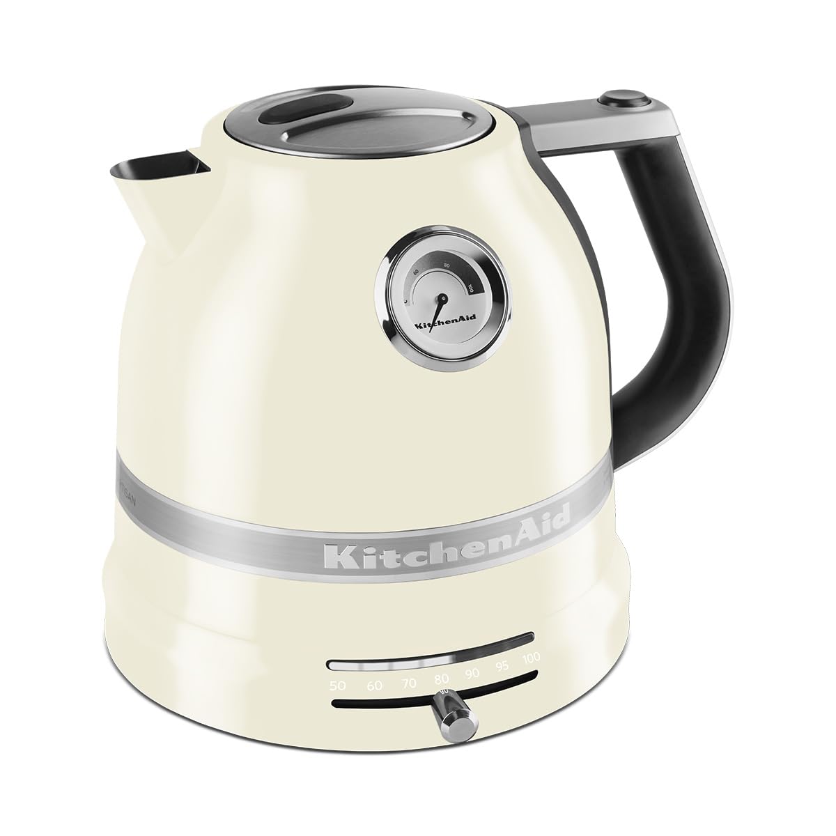KitchenAid Hervidor de Agua Eléctrico con Control de Temperatura - Calentador Eléctrico de 1,5L - Artisan - Jarra con Filtro Antical Extraíble - 2400W - Crema