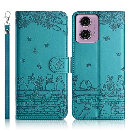 Succtopy Funda para Motorola Moto G24 4G Flip Fundas de Cuero PU Premium Cover Motorola Moto G24 4G Magnético Tarjetero y Suporte Silicona Carcasa Compatible con Motorola Moto G24 4G Azul