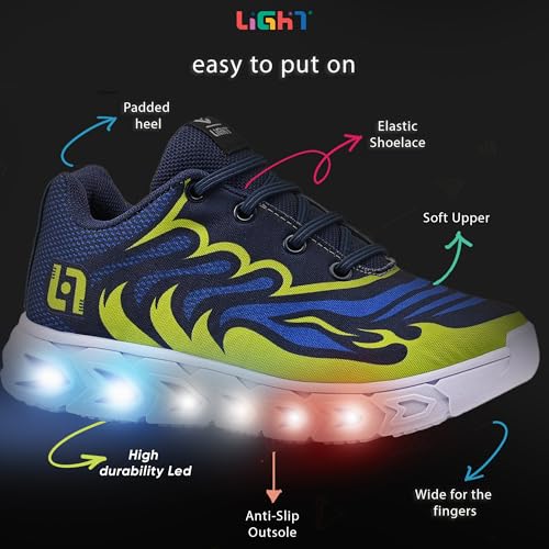 Light - Light Up Kids Shoes Kit with Sunglasses and Watch - LED Shoes for Boys, Easy to Put On, Kid Sneakers2
