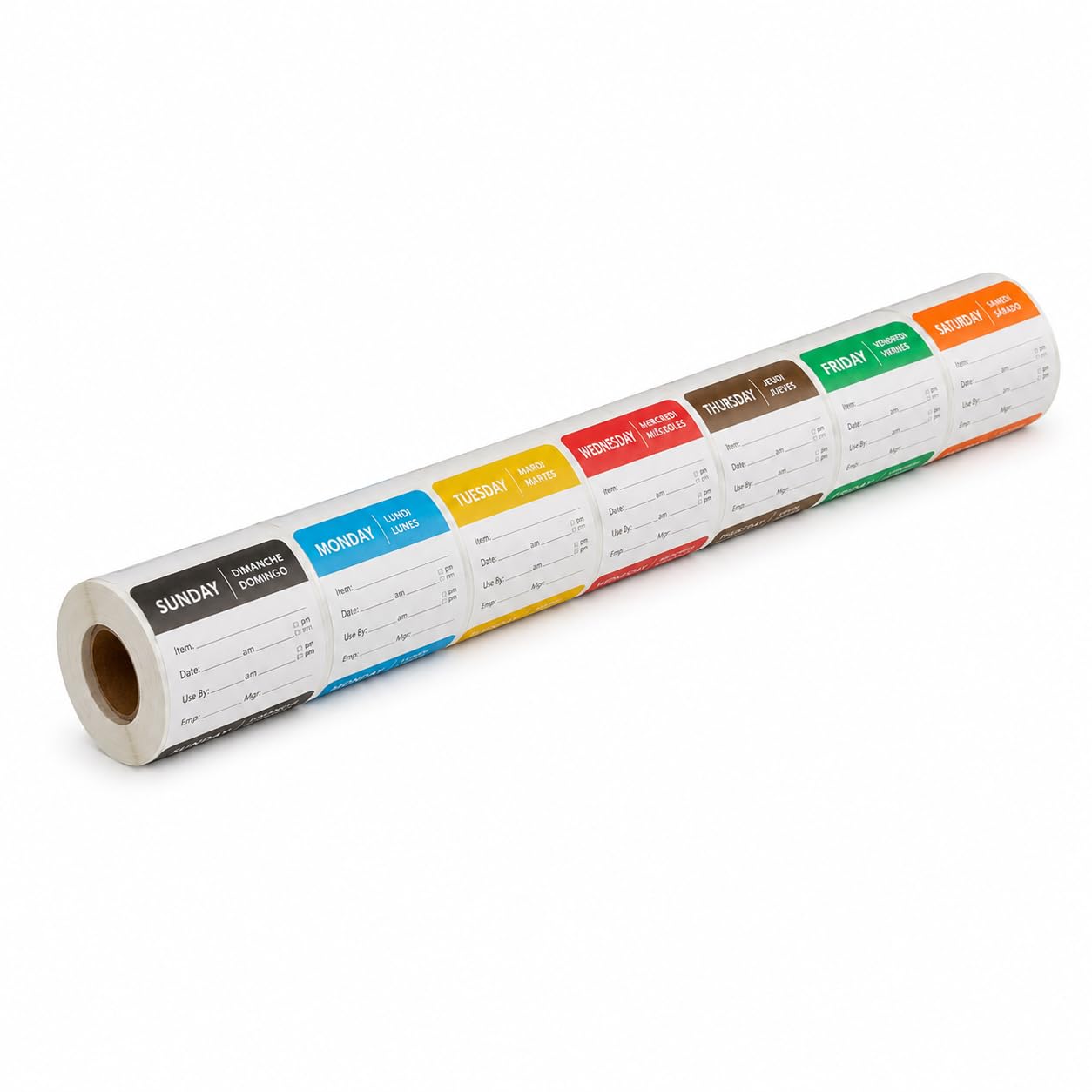 Dissolvable Day of the Week Labels by Glownary – 2 Inches X 2 Inches, Paper, Assorted, Pack of 7, Model Gl-dotw-250
