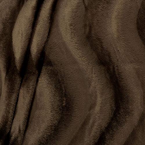 Preisvergleich Produktbild STOFFKONTOR Teddy Fellimitat Velboa Stoff - kuschelweicher Plüschstoff - Meterware, Schoko-Braun - zum Nähen von Bekleidung und Dekorationen jeder Art