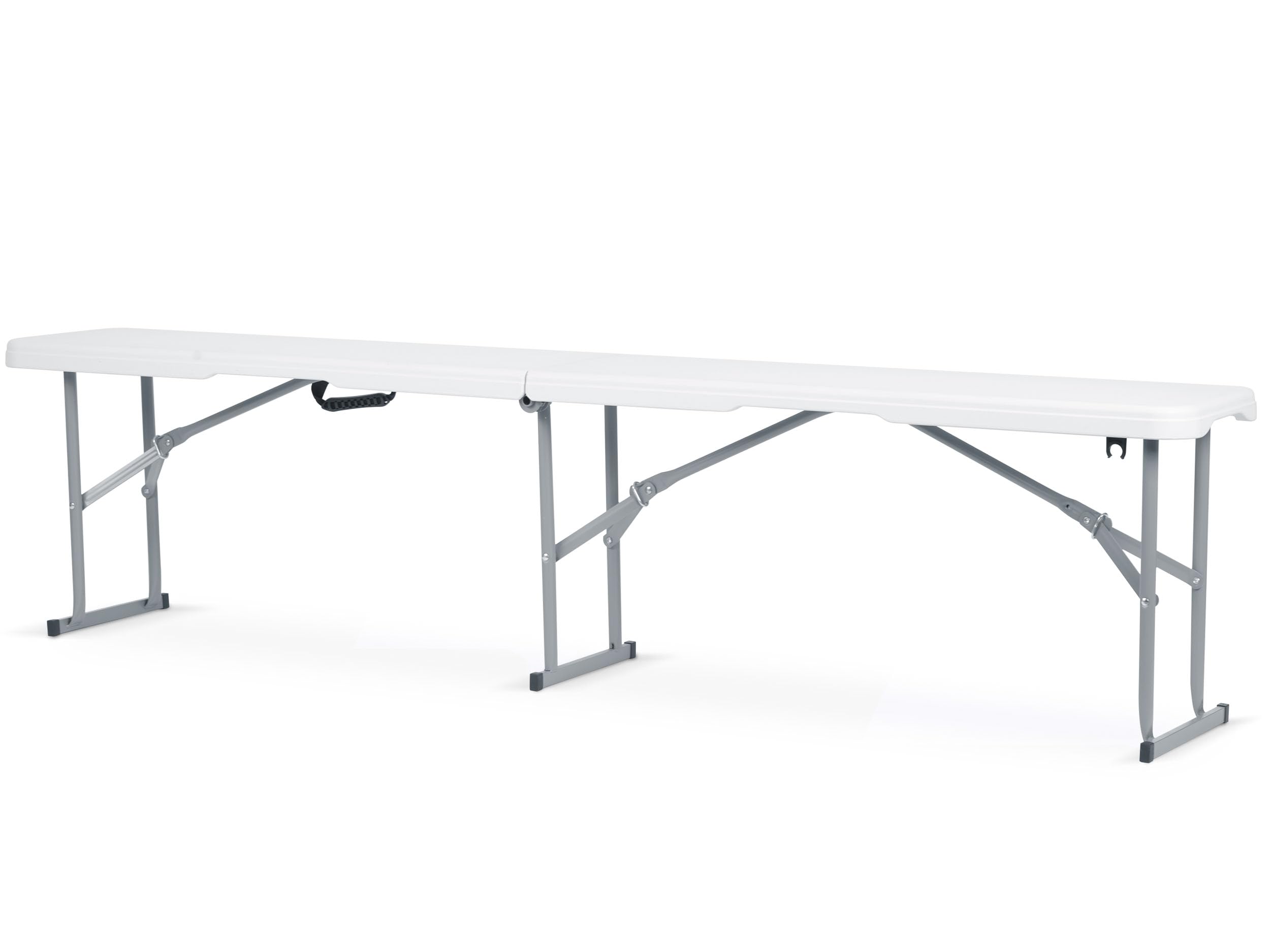 Gartenbank 180 cm Klappbar mit Tragegriff Sitzbank Outdoor Bierbank Partybank Weiß