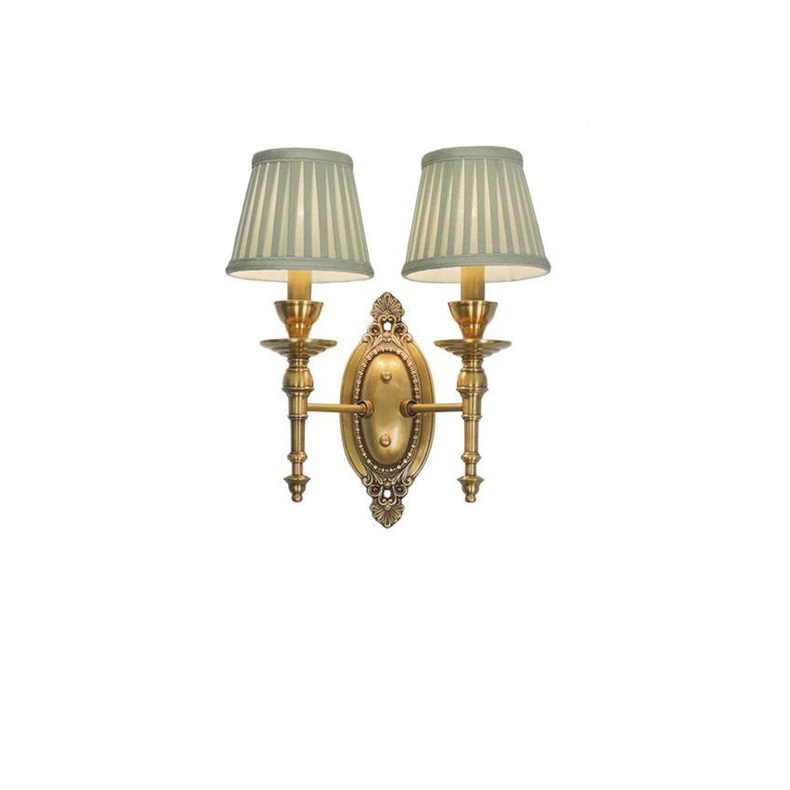 ZTCHSENZT Wall Sconces, Pure Copper Wall Lights Retro Living Room Bedroom Bedside Balcony Aisle Entrance Light,Green-2 heads