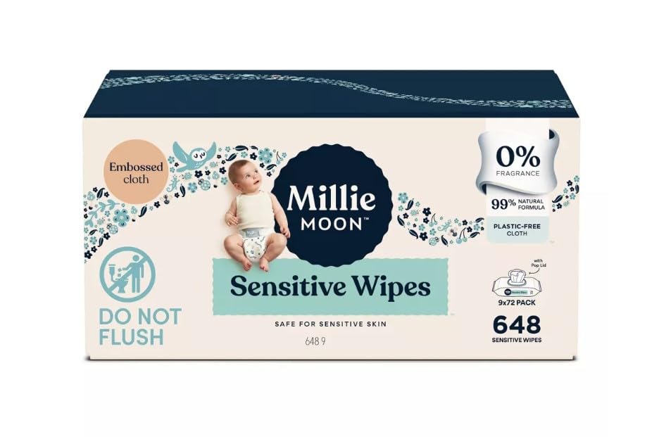 Millie Moon Sensitive Baby Wipes, 648 Count, pack of 1