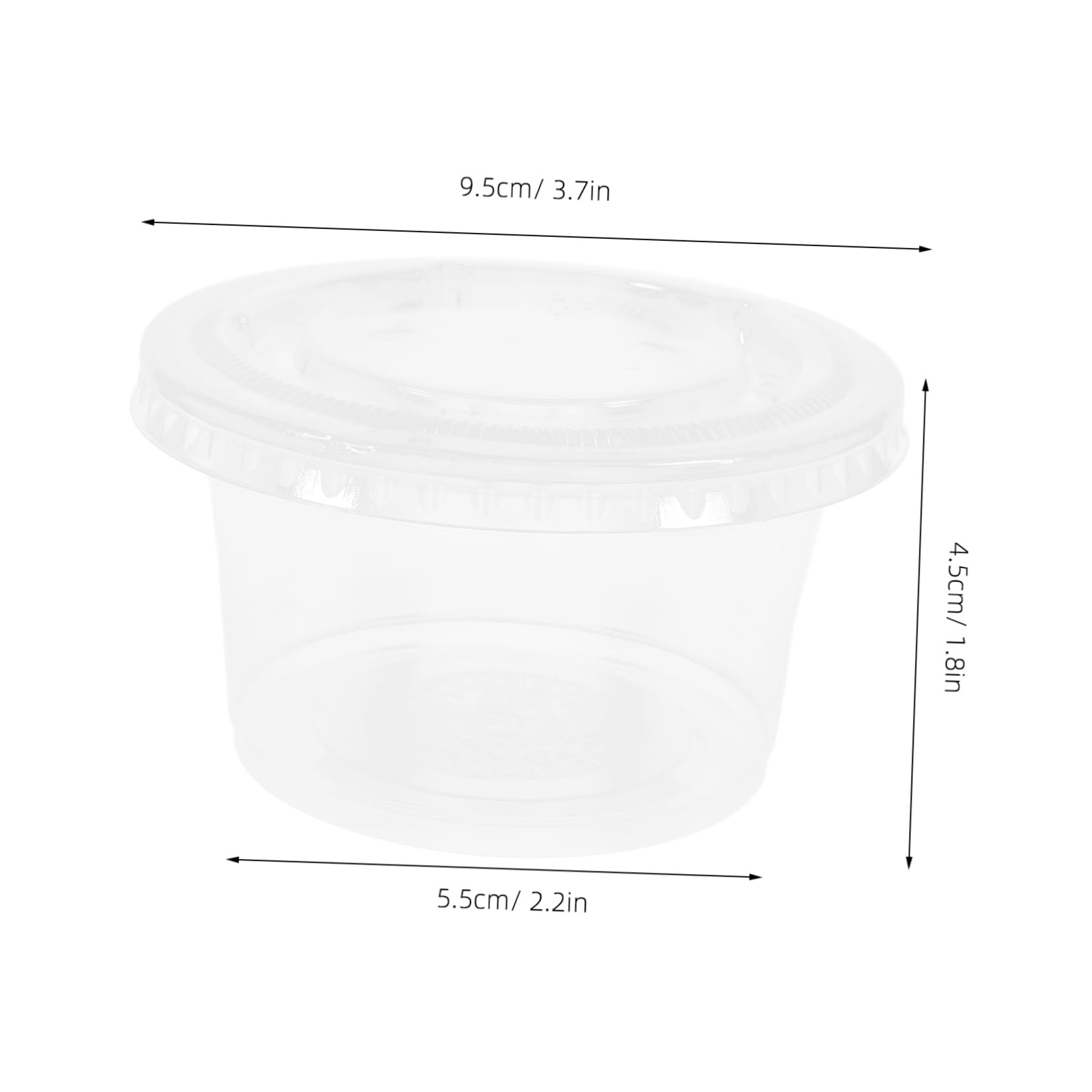 BRIGHTFUFU 50Pcs Plastic Dessert Cups with High Lid Souffle Dipping Sauce Condiment Containers for Takeout Outdoor Dining Parties Lightweight