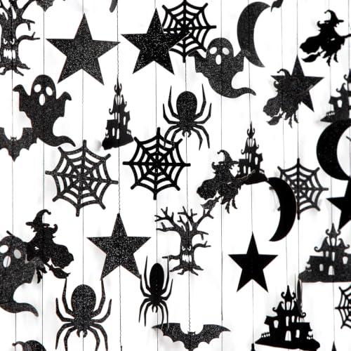 Image of Black-Halloween Party-Decorations Streamers-Garland Ghost Witch Scary-Decor