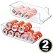 mDesign Food Box for Fridge and Kitchen Cabinet (Pack of 2) - Perfect Food Tray for Nine Cans - Practical Fridge Storage - Transparent