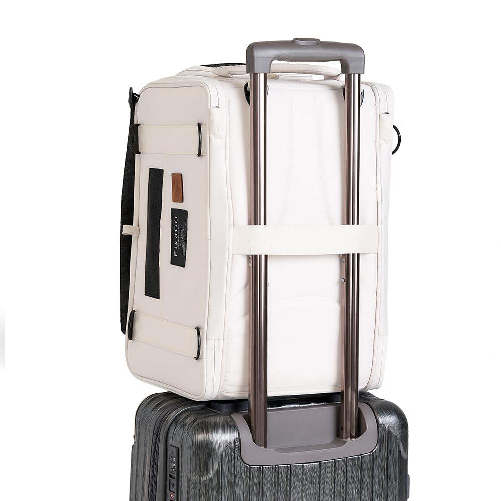 FikaGO Borsa da viaggio 3 in 1 per cani e gatti Truffle Plus - Zaino, Borsa a tracolla e bagaglio a mano (Creamy Cloud, L)
