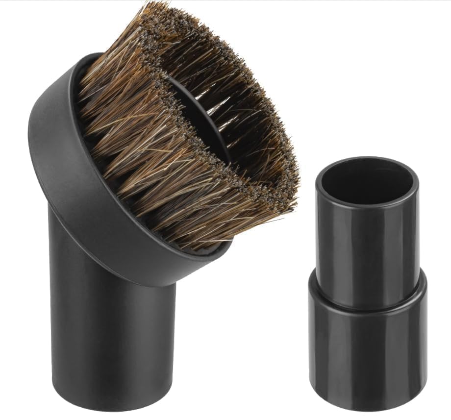 Round Horse Hair Vacuum Brush Attachment for Shark Vacuum Brush Attachment Replacement with 1-1/4" to 1-3/8 Hose Adapter, For Most Vacuums Cleaners