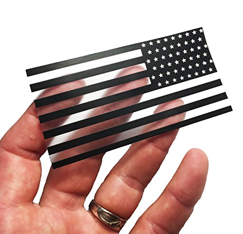Reversed Thin Transparent American Flag Durable USA 3M Vinyl Decal 2\" x 4\" (US Made)
