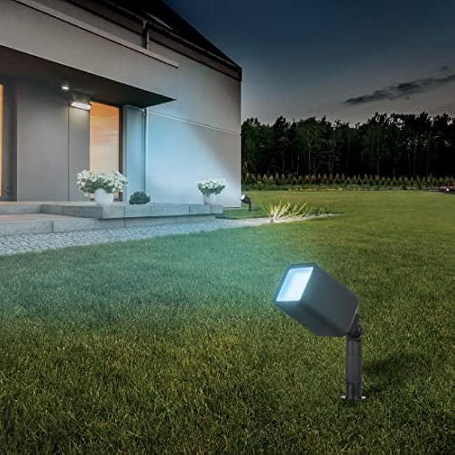 Feit Electric Smart RGBW Landscape Light Fixture, 12W, 800 Lumens, Tunable White (2700K-5000K), Color-Changing, Dimmable, Wi-Fi Enabled, Works with Alexa & Google Home, Matte Black, Weather-Resistant