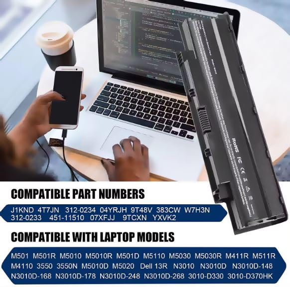 PROCARE Laptop Battery Compatible for Dell Vostro 2420, 1540, 1440, 3555, 1450, 2520, 2420, 3750, 3550, 3450, 1550, 1540, (J1KND) - Image 3