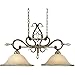 AF Lighting 4926-2H Elements Series Wentworth 2-Light Island Fixture, Cream Alabaster/Bronze Crackle