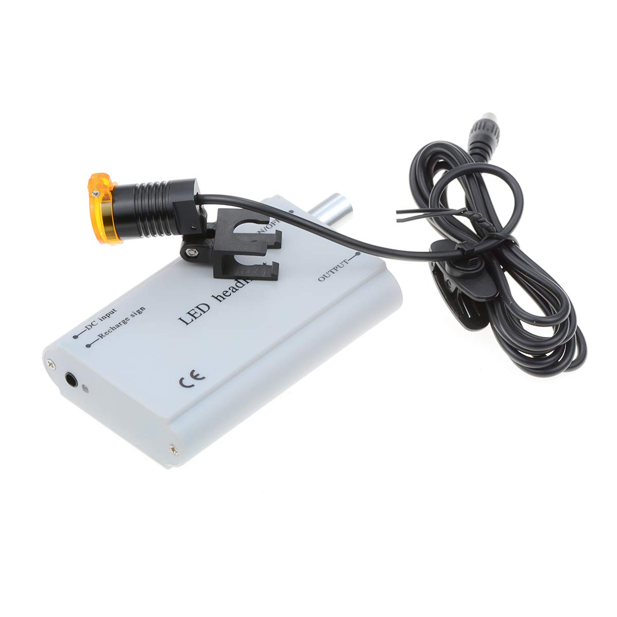 Chirurgische Zahnärztliche 3W LED Scheinwerfer Clip On Taille Hängende Art mit Filter Gürtelclip Stirnlampe für Brille (Silber)