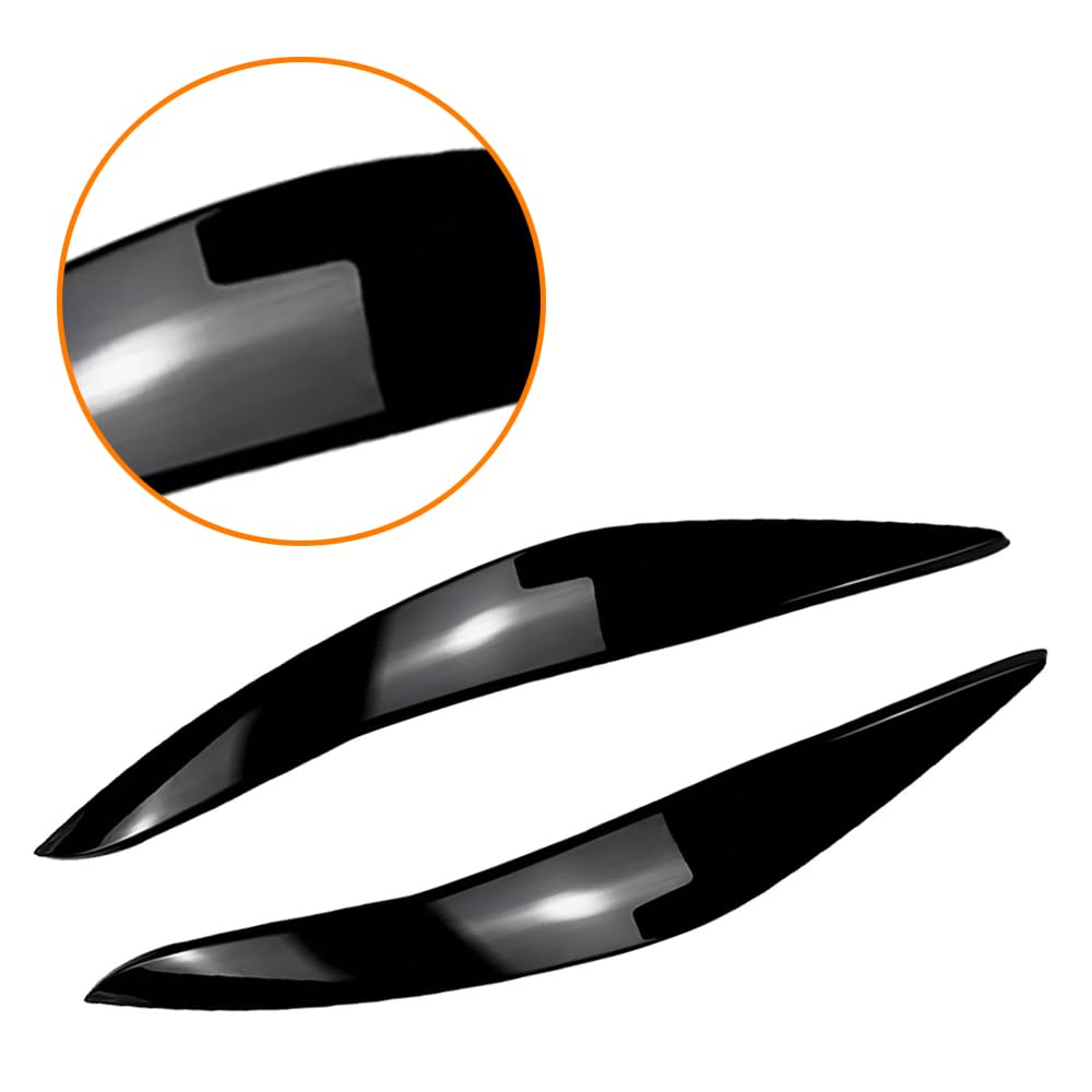 Scheinwerfer-Augendeckel, glänzend schwarz, Auto-Scheinwerfer-Augenbrauen, 2 Stück, Augenbrauenabdeckungen, Augenlidabdeckungen, kompatibel mit BMW 5er-Serie F10 F11 2011–2014