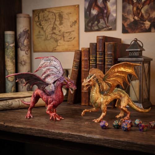Image of SOLDAY Dragon Toys Painting Kits for Kids Arts and Crafts Ages 3 6 5 7 9 12 Boys Girls to Make Your Own Paintable Dragon Figurines Metal Color Party Supplies - 2 Dragons