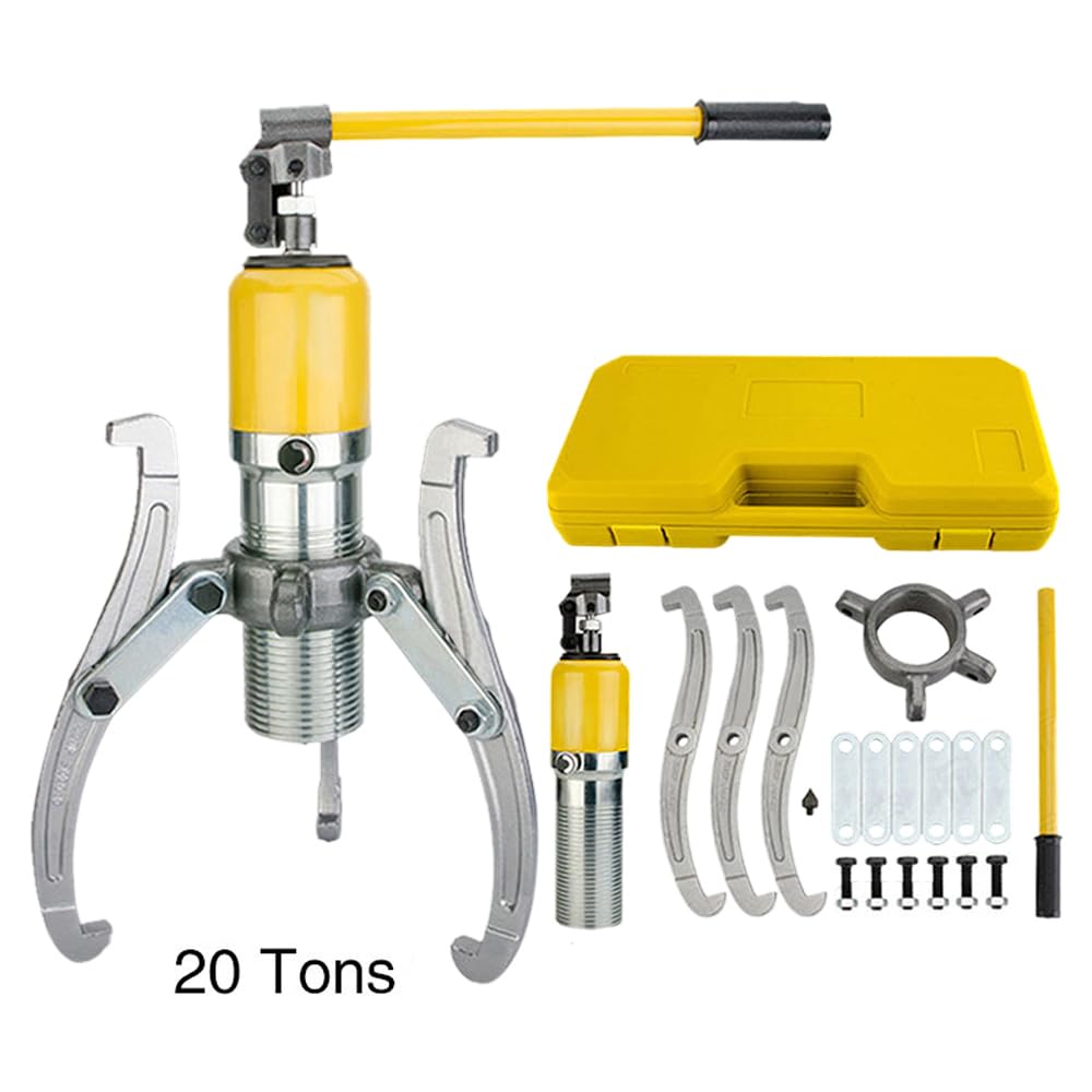 20T - Extractor hidráulico de rodamientos con cabezal de bomba, extractor de volante integrado, extractor de cubo de rueda, 3 brazos