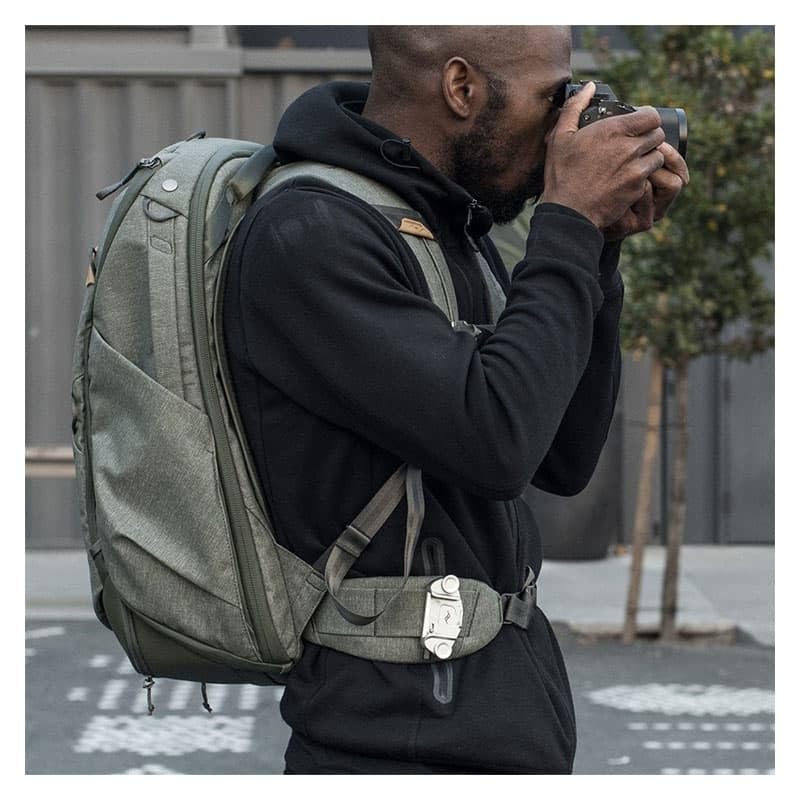 Image of Peak Design Travel Backpack 45L, Sage, Expandable 35-45L Design, Rear and Top Access, Weatherproof Shell, Laptop Sleeve, Ideal for Travel or Everyday Carry, Versatile Backpack for Men and Women