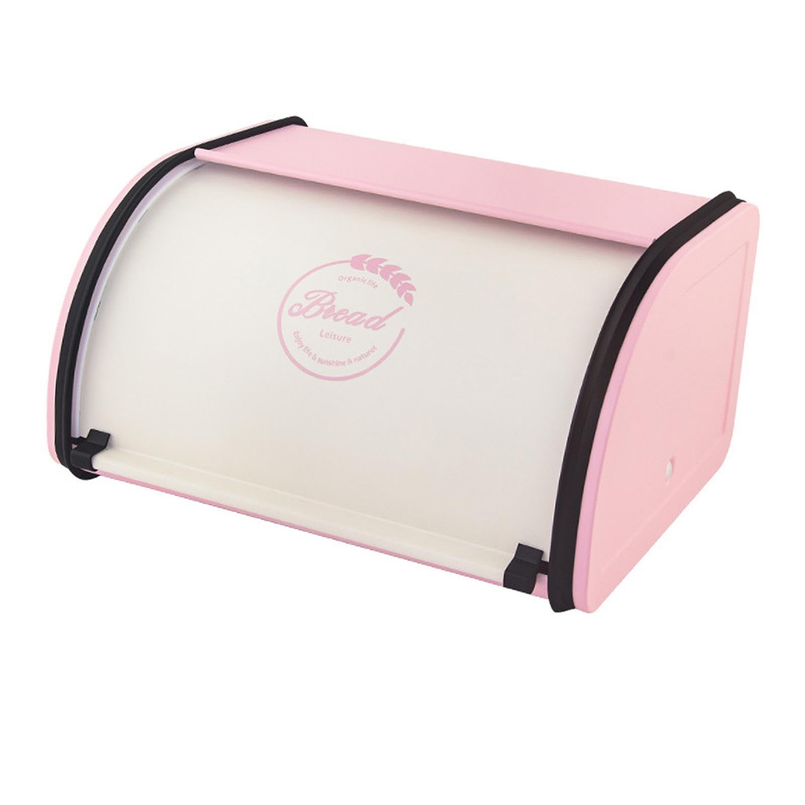 Alcxazs White Pink Classy Retro Bread Storage Containers Large Capacity Bins Household And Restaurant Snack Organization Household Snack Organizer Boxes Countertop S