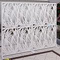 2 Pack Metal Privacy Screens 72" H Outdoor Privacy Screens Panels Outdoor and Indoor Leaf Pattern Divider for Balcony Patio Garden Room Divider(White,2 Pack