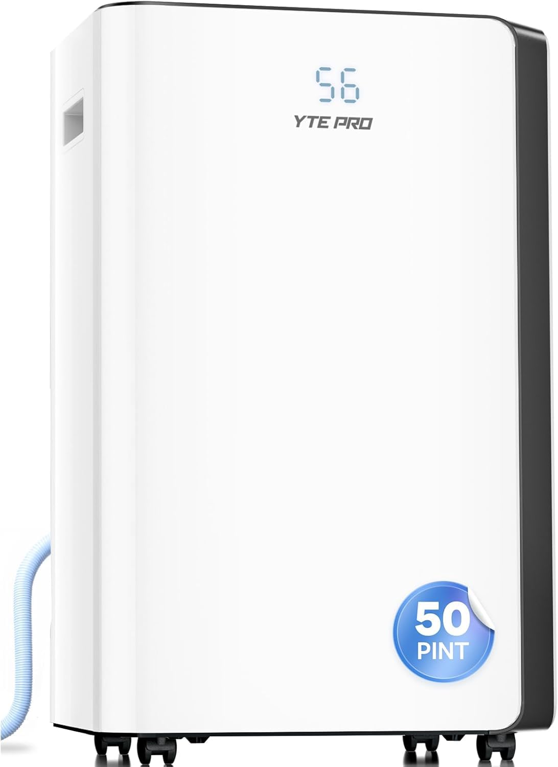 YTE PRO 4500Sq.Ft Large Dehumidifier, 50Pint Dehumidifiers for Home, Quiet Whole House Dehumidifier for Basement, Bedroom and Bathroom, with Drain Hose, Water Full Alert, Digital Display